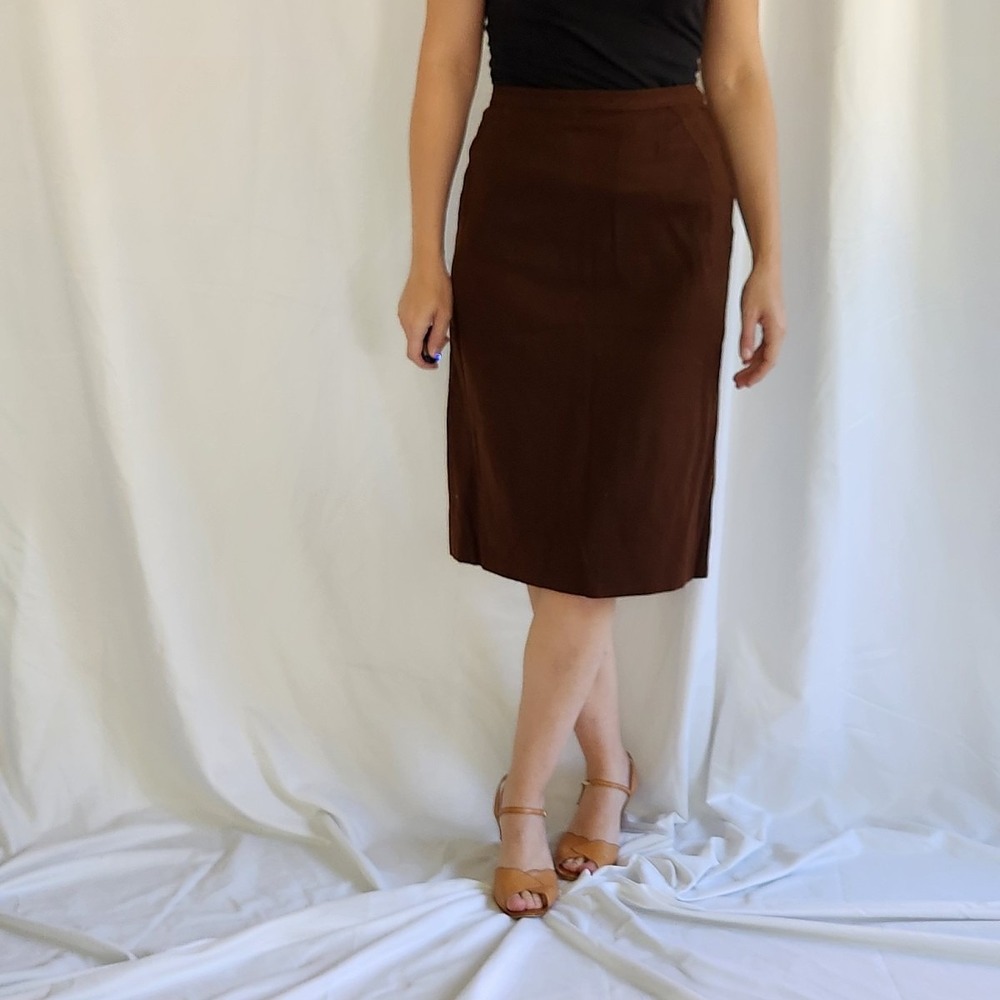 60s Jantzen Brown Wool Pencil Skirt‎